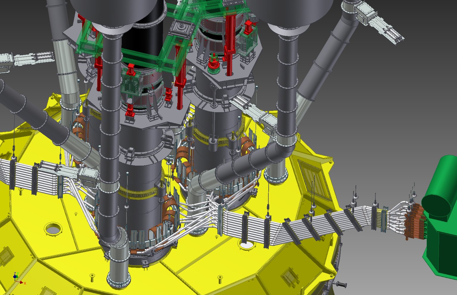 大型炉用　大電流給電設備（3D-CAD）